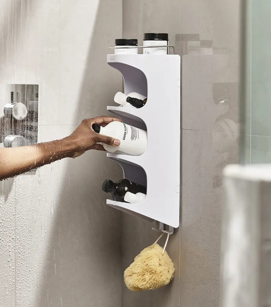 joseph-joseph-capsule-4-tier-white-shower-shelf-space-saving-storage image 2