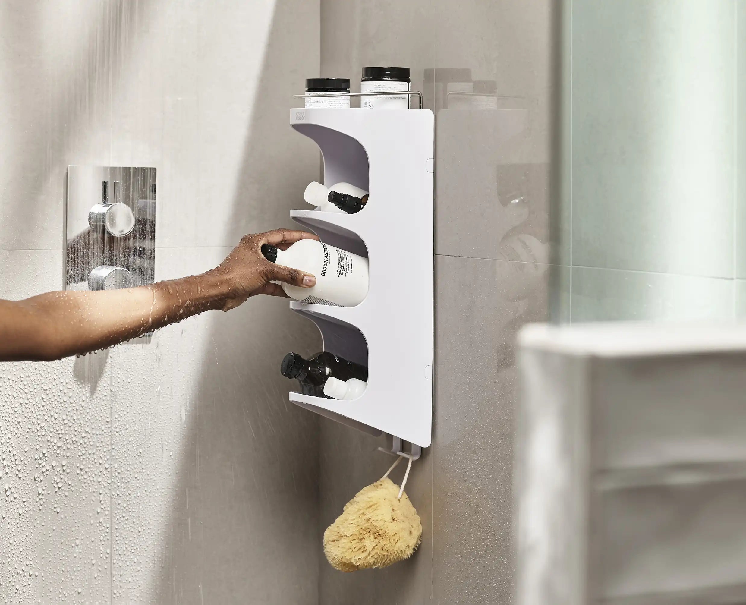 joseph-joseph-capsule-4-tier-white-shower-shelf-space-saving-storage image 3