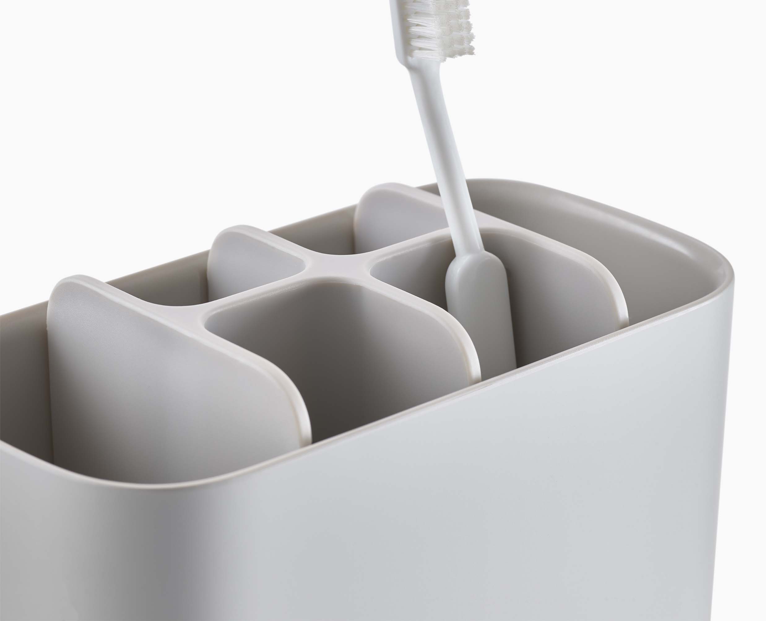 joseph-joseph-easystore-large-matt-ecru-toothbrush-holder image 4