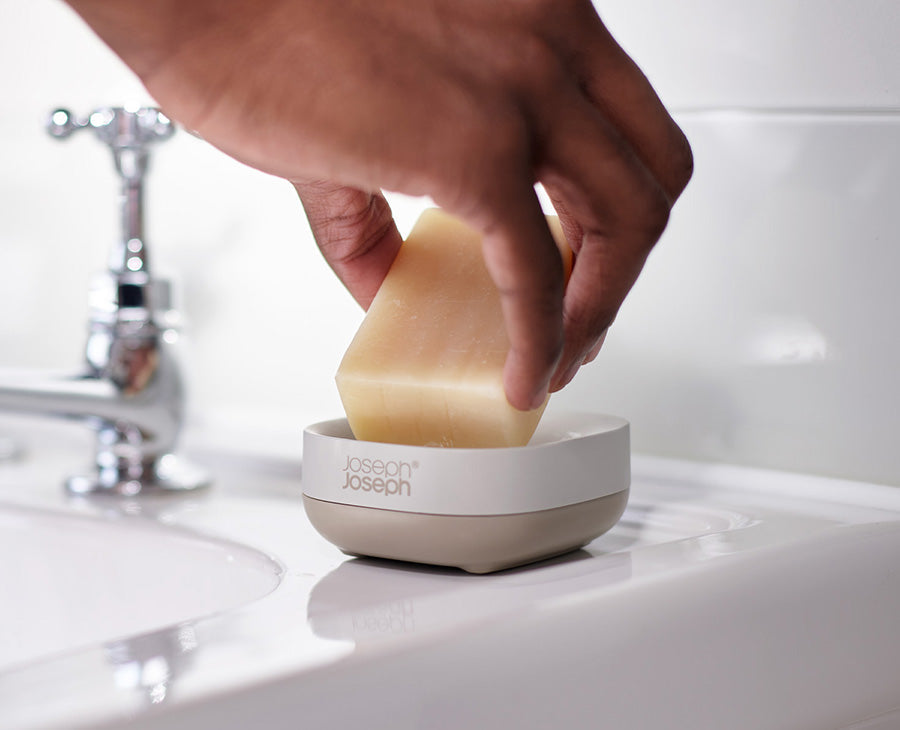 joseph-joseph-slim-compact-matt-ecru-soap-dish image 2