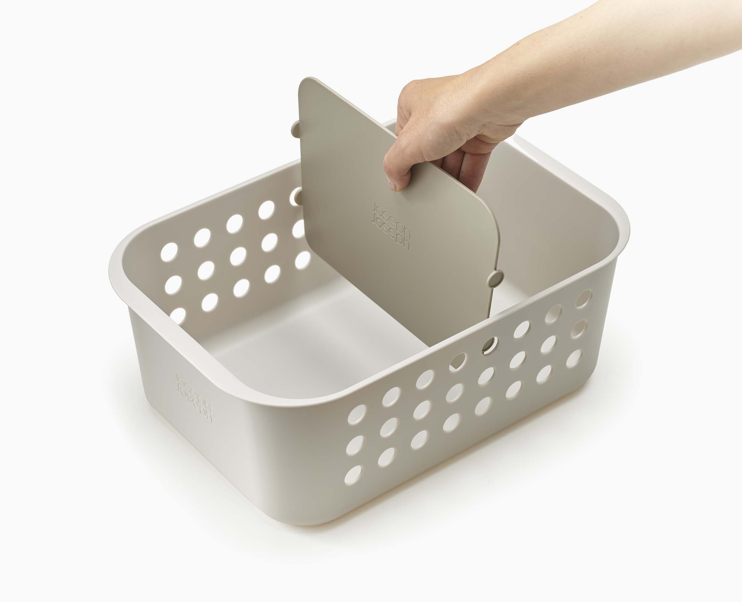 joseph-joseph-easystore-large-ecru-bathroom-storage-basket-with-divider-and-vent image 4