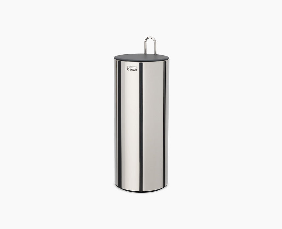 joseph-joseph-easystore-luxe-stainless-steel-concealed-toilet-roll-holder image 1