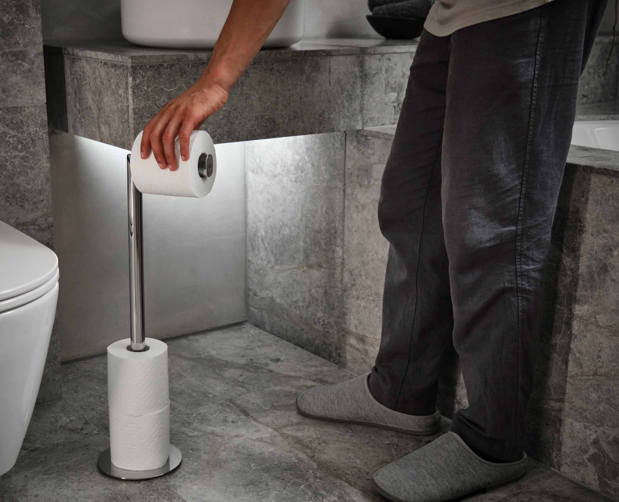 joseph-joseph-easystore-luxe-2-in-1-stainless-steel-toilet-roll-stand image 3