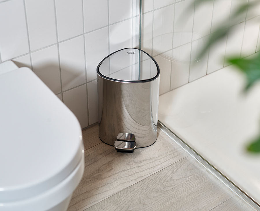 joseph-joseph-easystore-luxe-5l-stainless-steel-bathroom-pedal-bin image 2