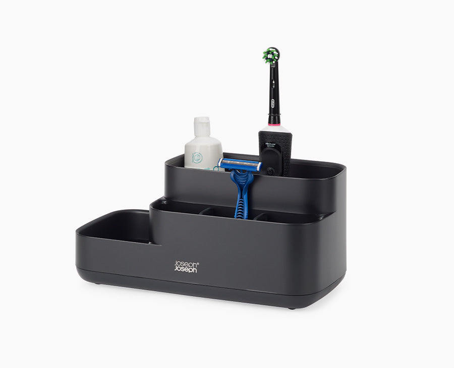joseph-joseph-easystore-matt-black-bathroom-storage-caddy image 1