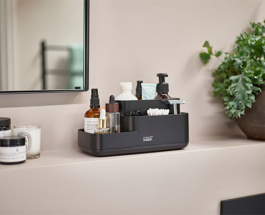 joseph-joseph-easystore-matt-black-bathroom-storage-caddy image 2