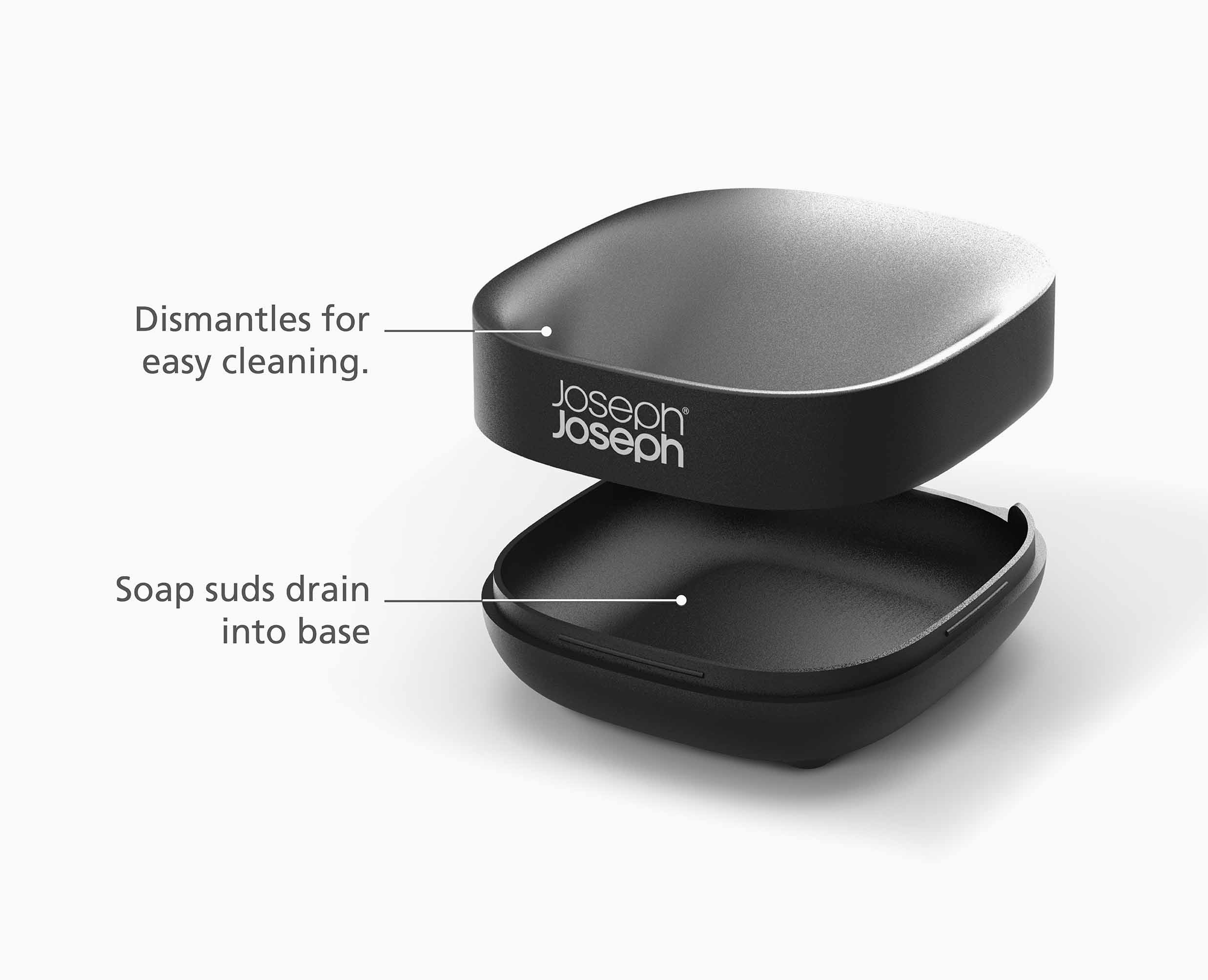 joseph-joseph-slim-compact-matt-black-soap-dish image 8