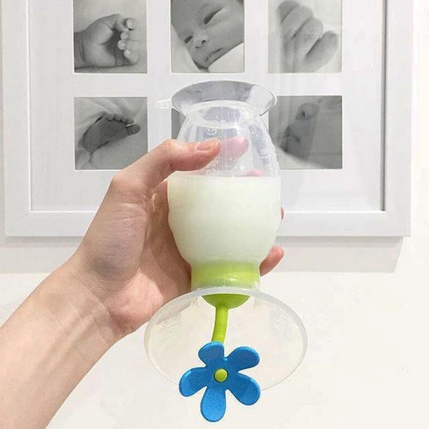 haakaa-manual-breast-pump-4oz-100ml-with-suction-base-flower-stopper-100-food-gr image 4