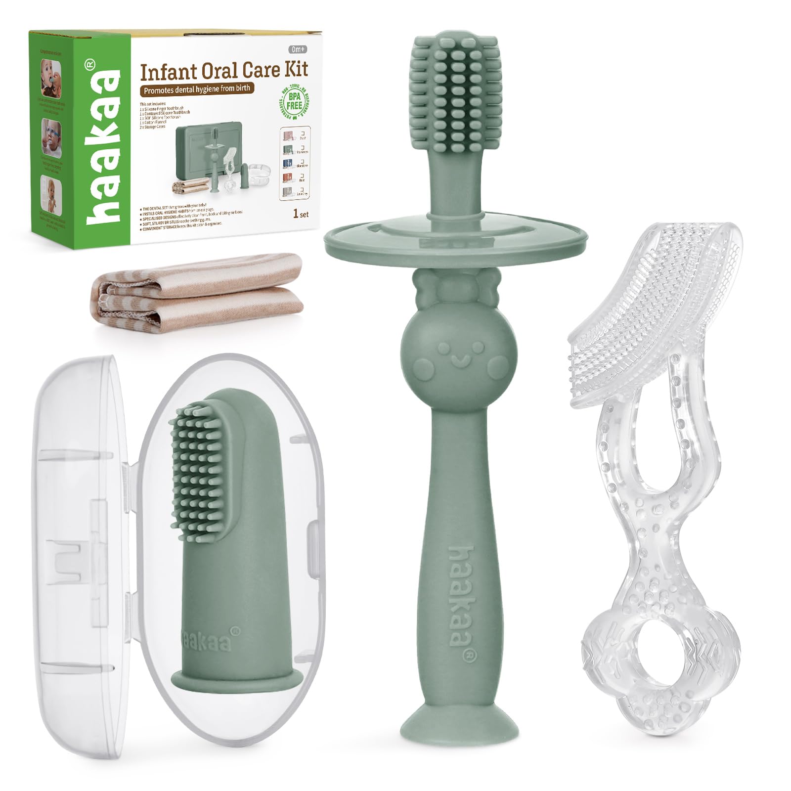 haakaa-training-toothbrush-set-3-stage-silicone-toothbrush-kit-for-baby-infant-t image 8