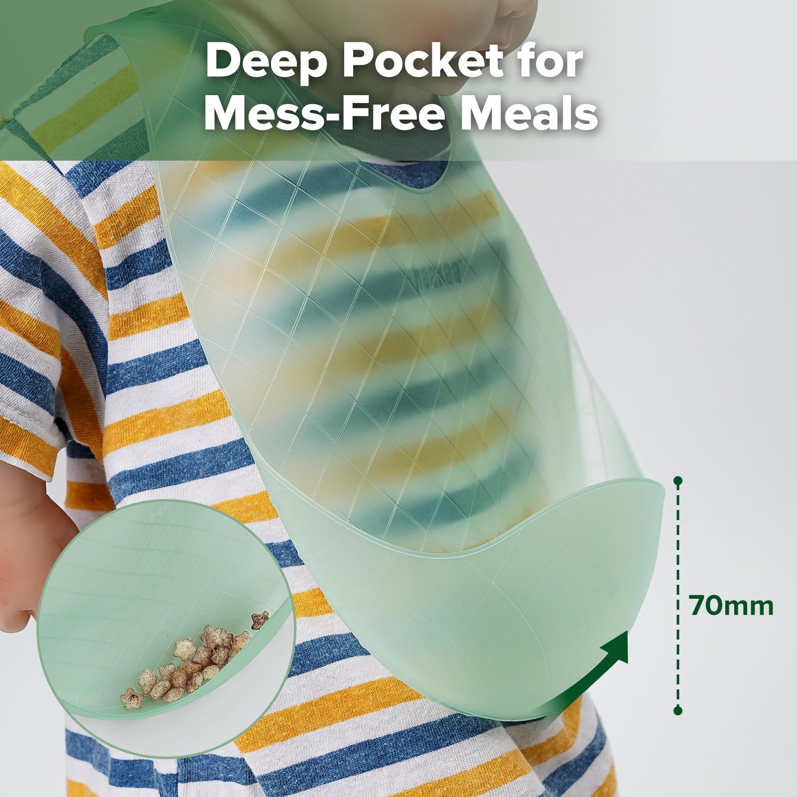 haakaa-lightweight-silicone-pocket-bib-ultra-light-and-foldable-travel-bib-with- image 5