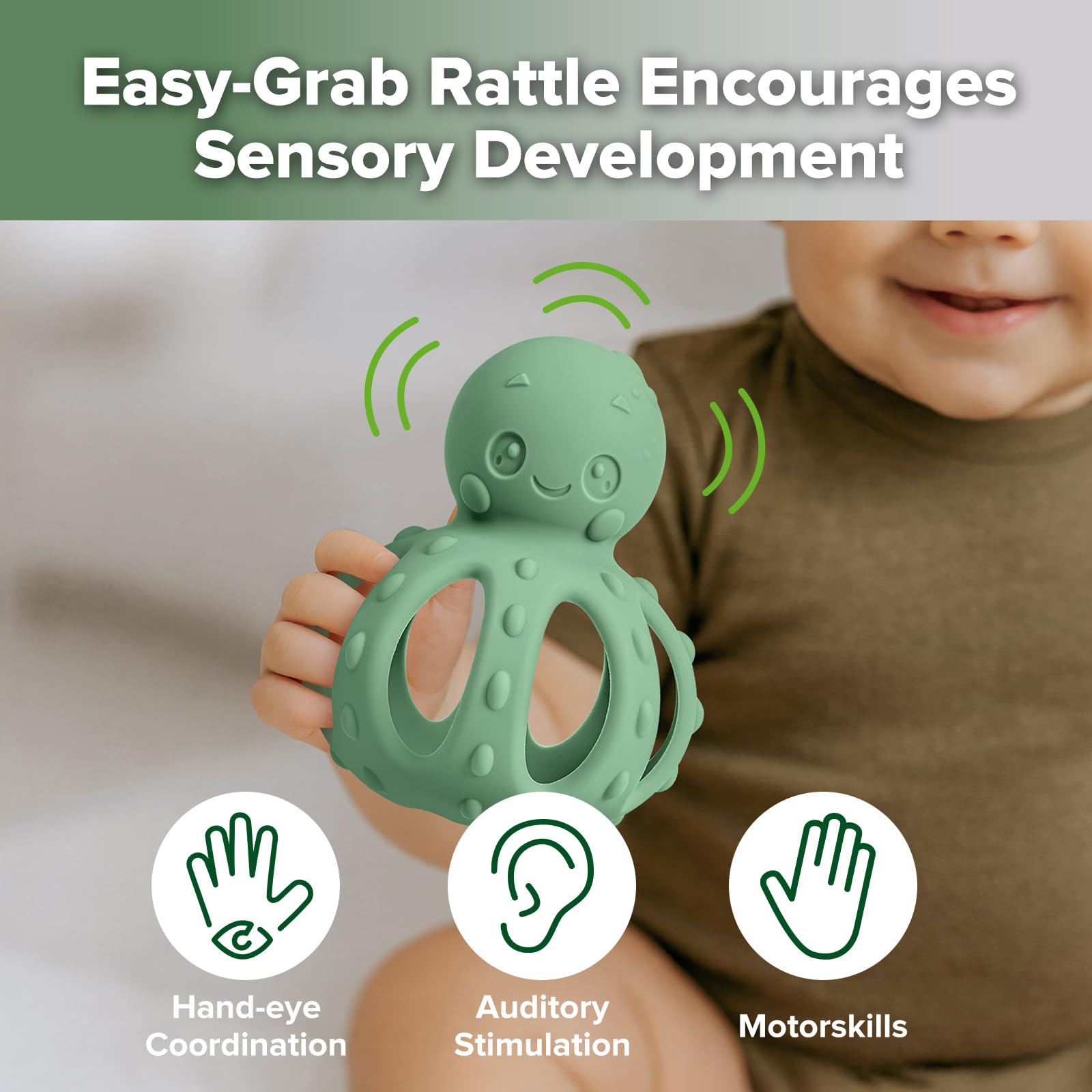 haakaa-2-in-1-octopus-teething-toy-with-gentle-rattle-soft-silicone-teether-for- image 5