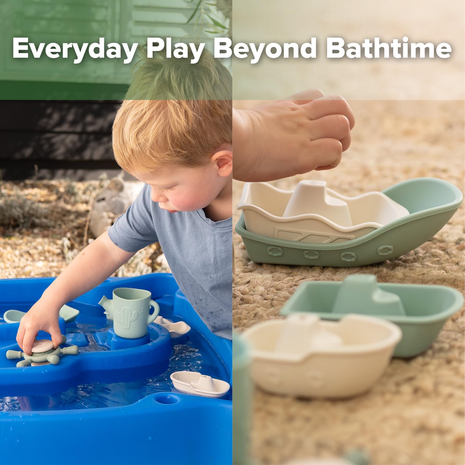 haakaa-nautical-silicone-baby-bath-toys-set-mold-free-stacking-boats-spinner-pou image 3