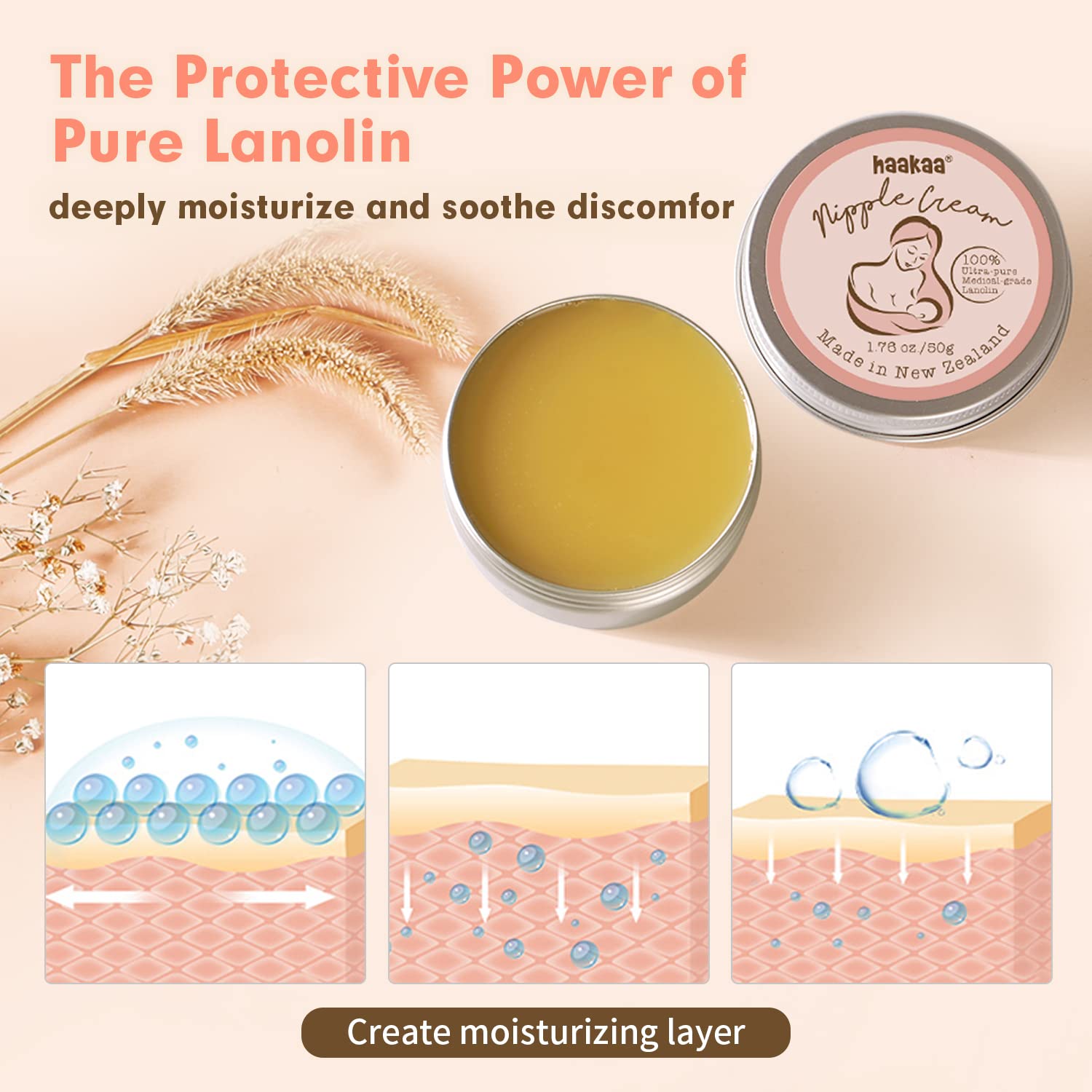 haakaa-lanolin-nipple-cream-1-76-oz-50g-natural-nipple-butter-for-breastfeeding- image 4