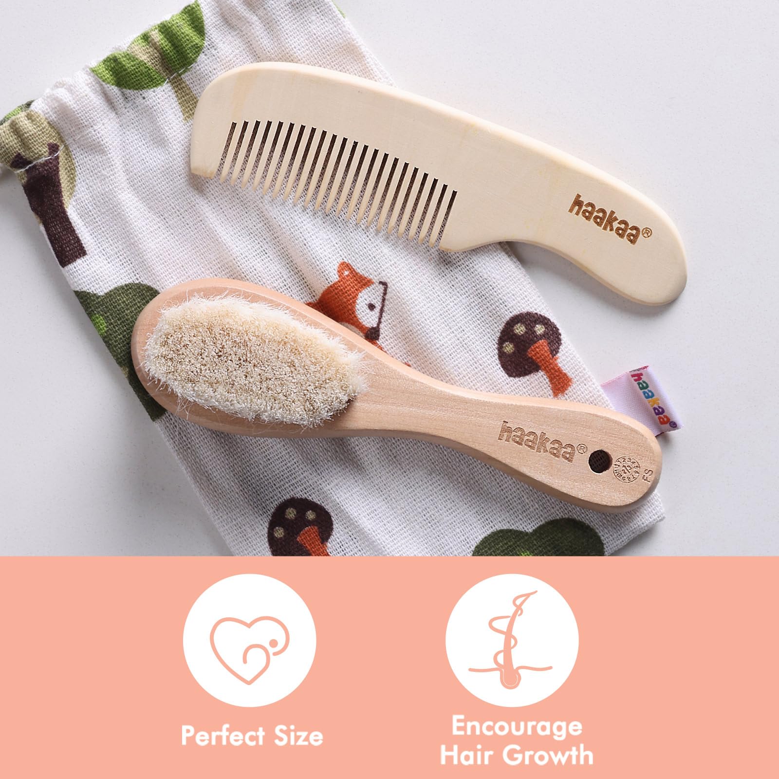haakaa-baby-hair-brush-and-comb-set-for-newborns-toddlers-2-pack image 6