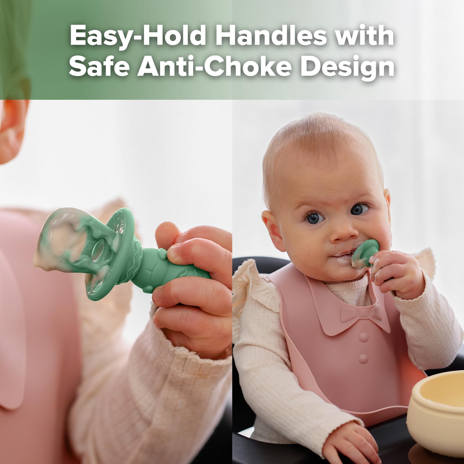 haakaa-baby-spoons-for-self-feeding-6-months-silicone-training-spoon-set-with-fo image 4