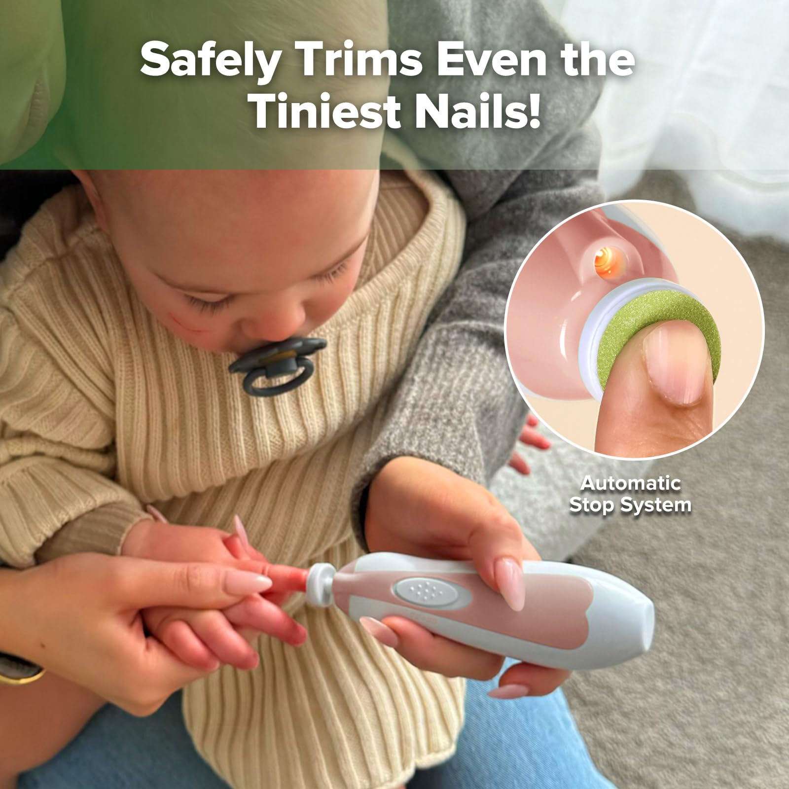 haakaa-baby-nail-trimmer-electric-safe-nail-clipper-kit-with-6-grinding-heads-an image 2