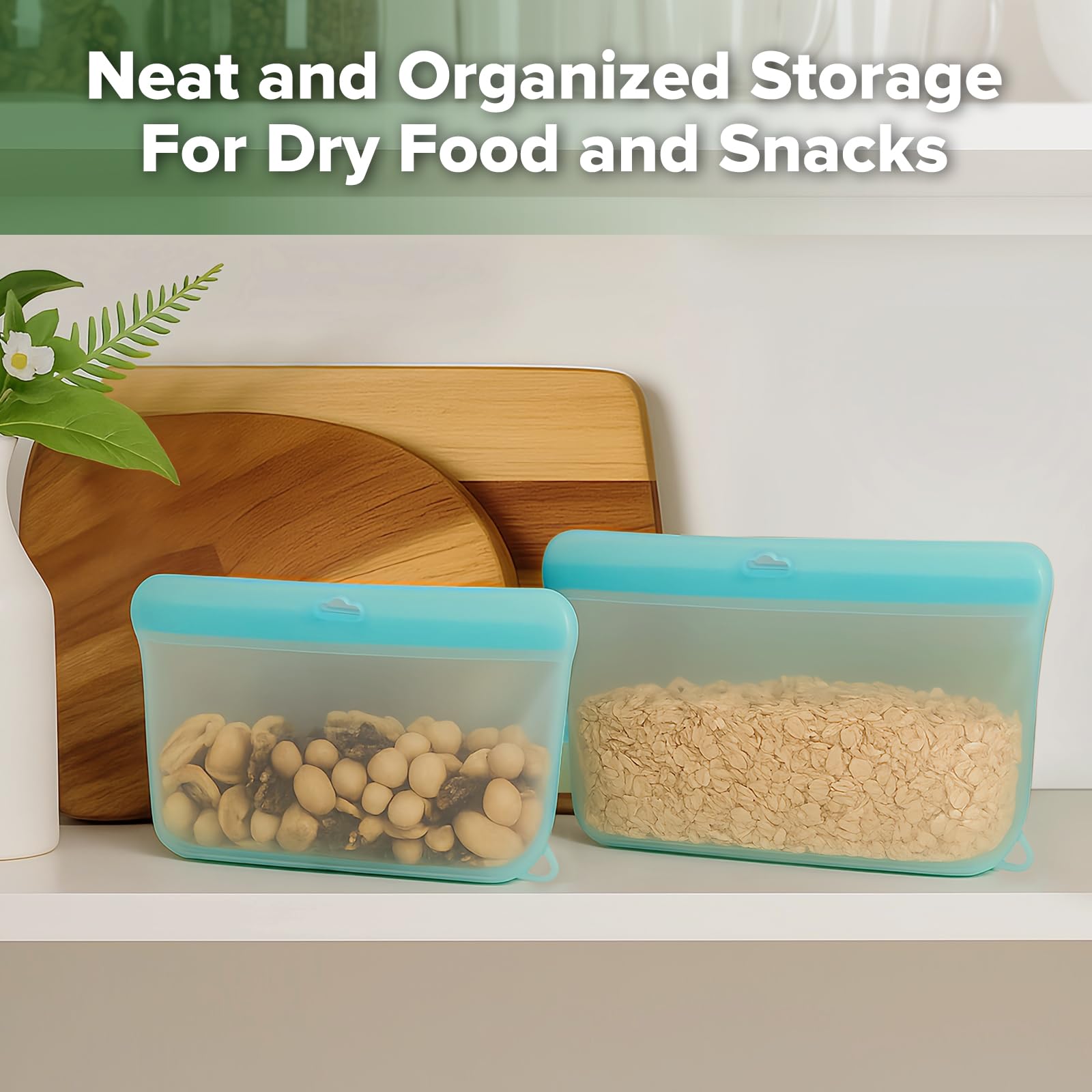 haakaa-dot-seal-reusable-silicone-food-storage-bags-3-pack-16oz-33oz-50-7oz-turq image 3