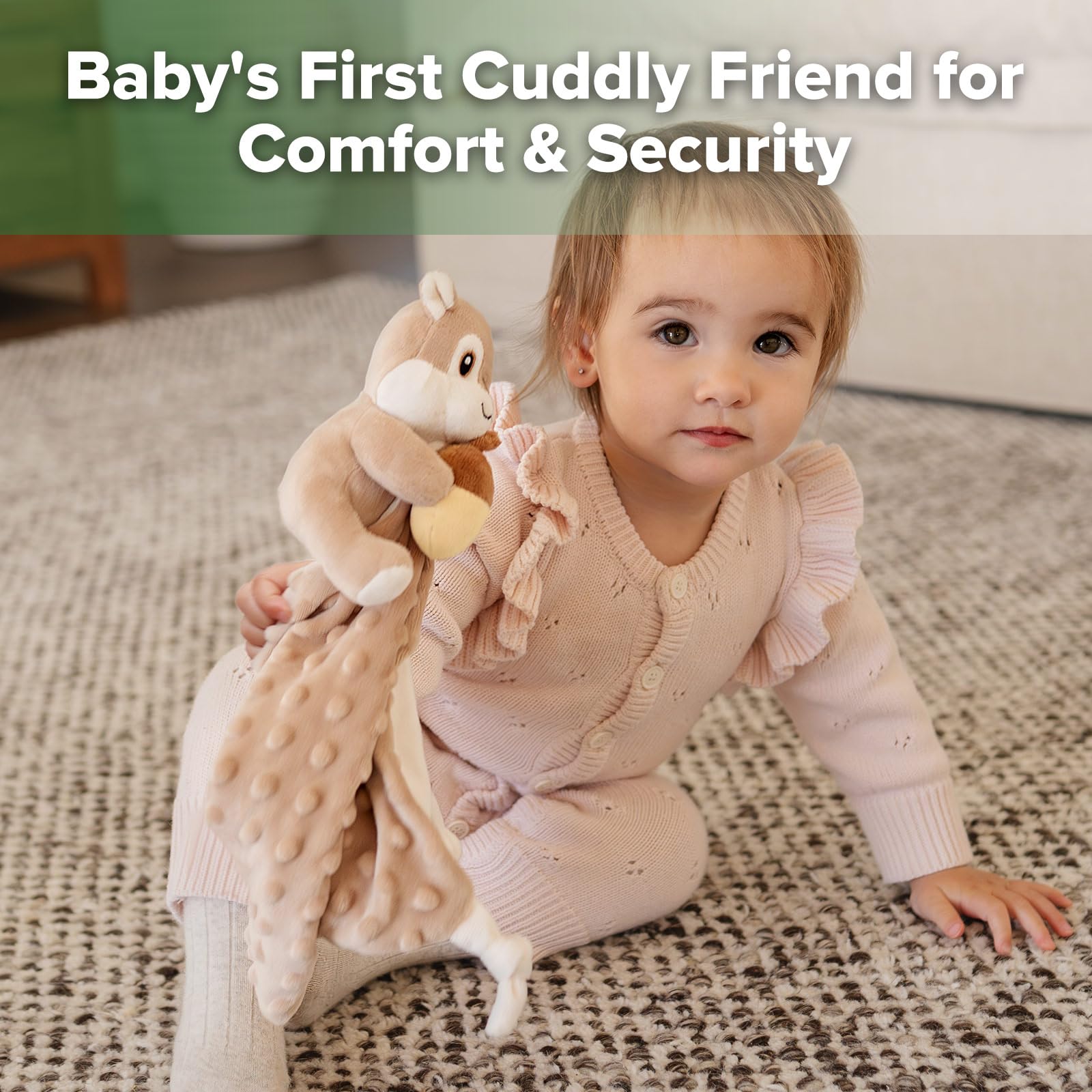 haakaa-squirrel-security-blanket-ultra-soft-minky-lovey-for-babies-with-pacifier image 2