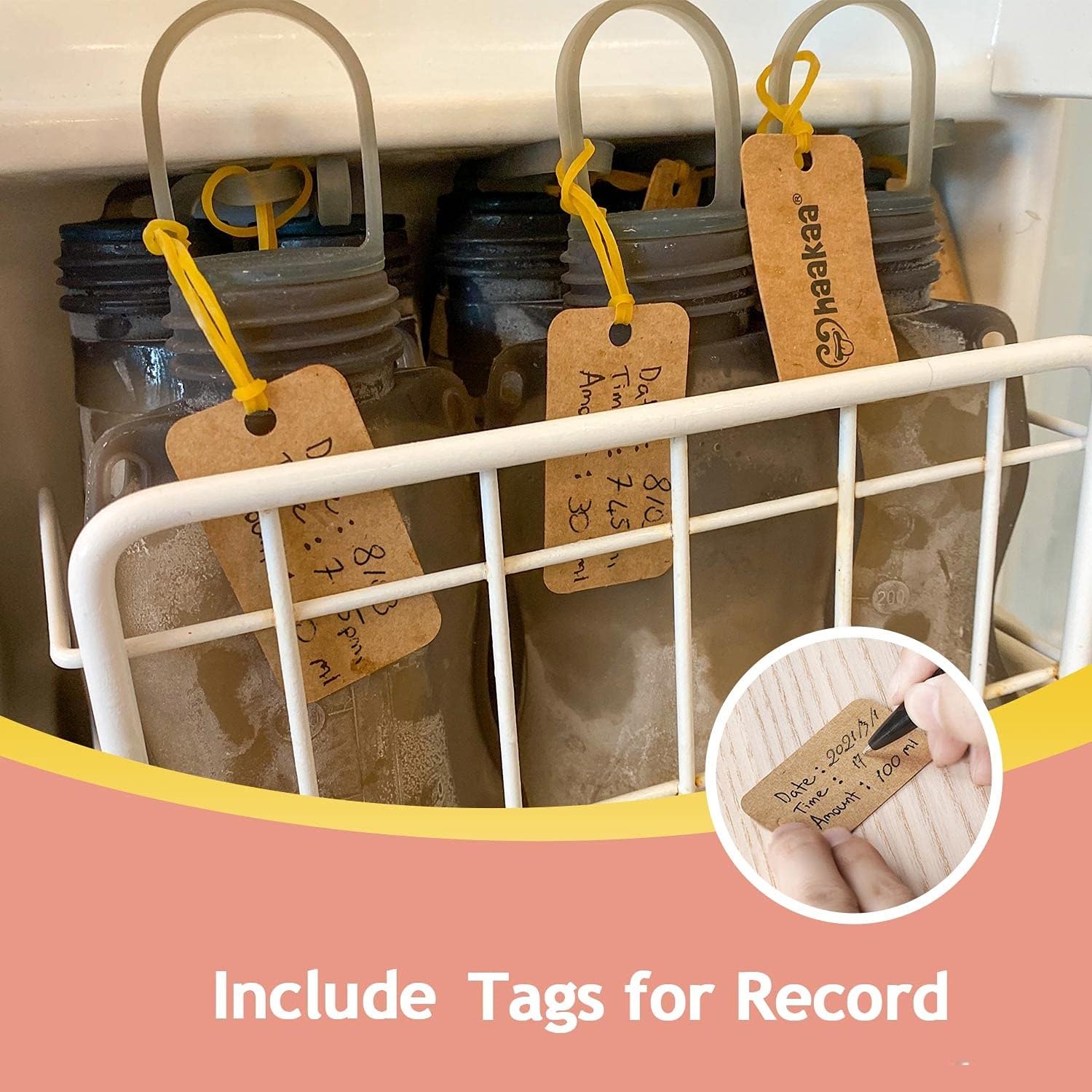 haakaa-silicone-breastmilk-storage-bags-combo-9oz-5-4-4oz-5-reusable-leak-proof image 3