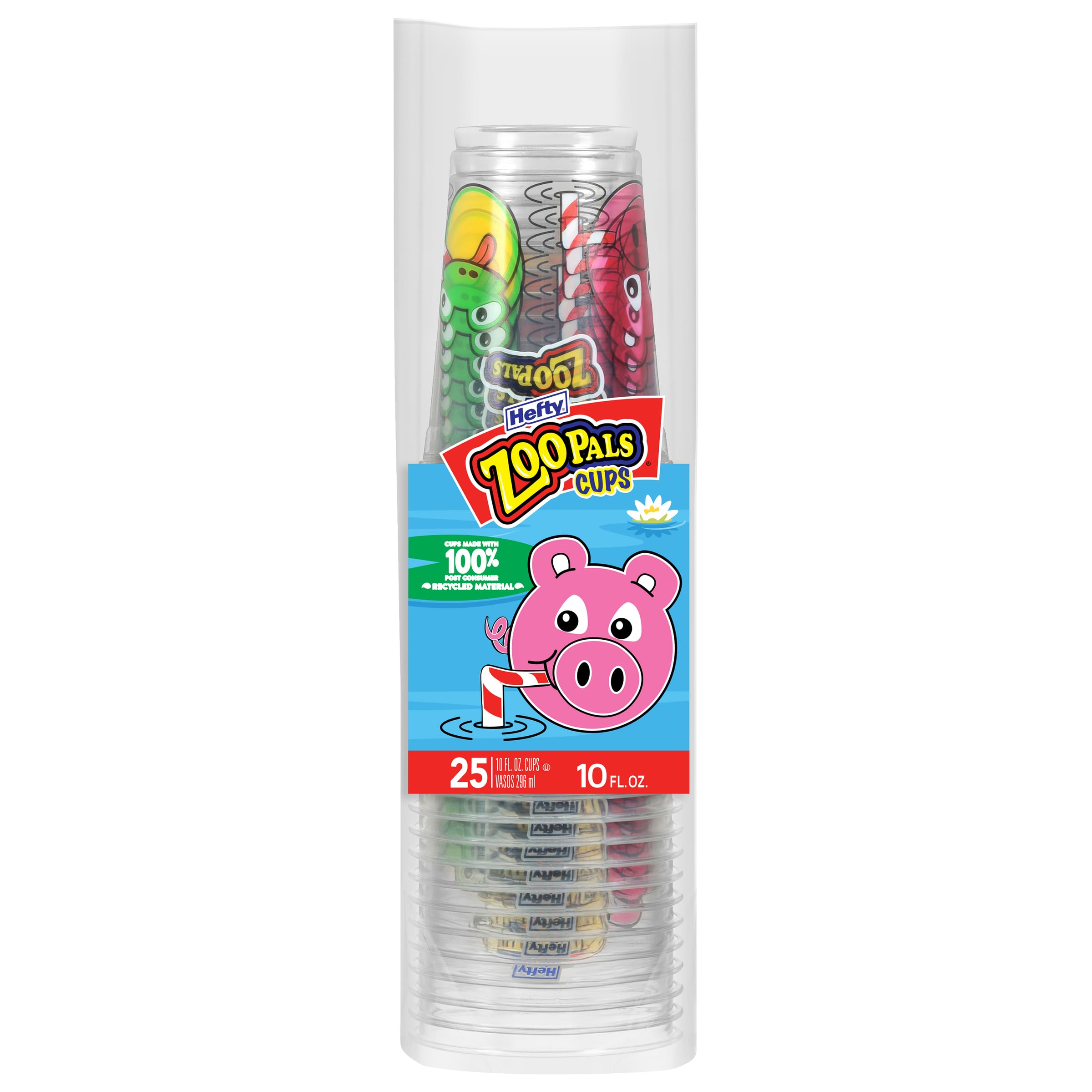 hefty-zoo-pals-kids-cups-10-fl-oz-25-count-animal-printed-plastic-cups image 1