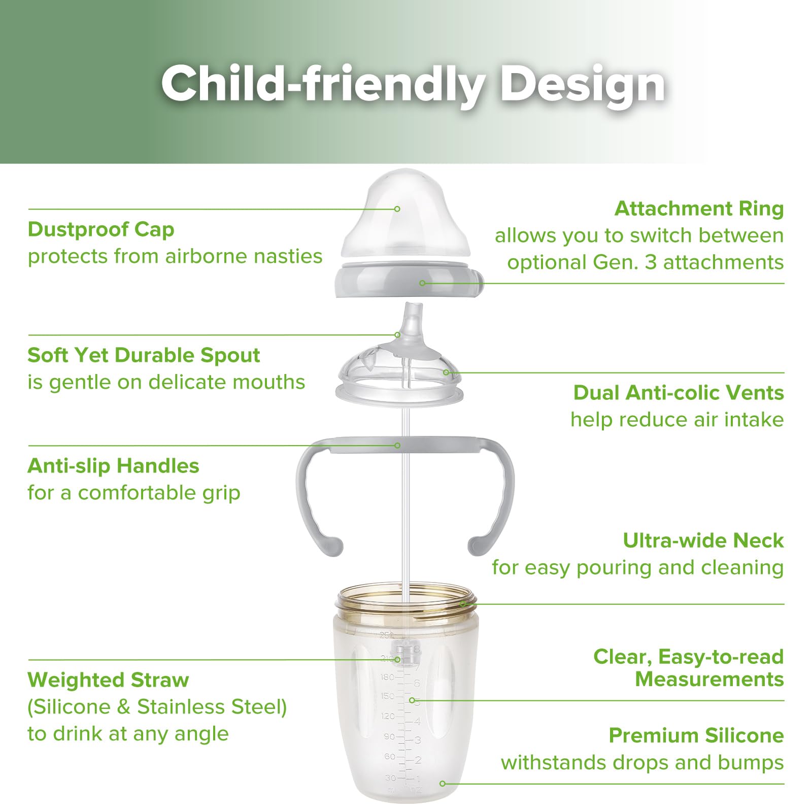 haakaa-weighted-straw-sippy-cup-for-6-months-silicone-baby-straw-cup-with-handle image 4