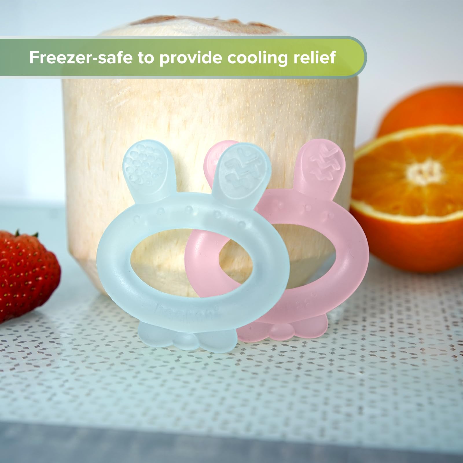 haakaa-rabbit-ear-frozen-baby-teether-100-silicone-freezer-safe-for-3-months-blu image 3
