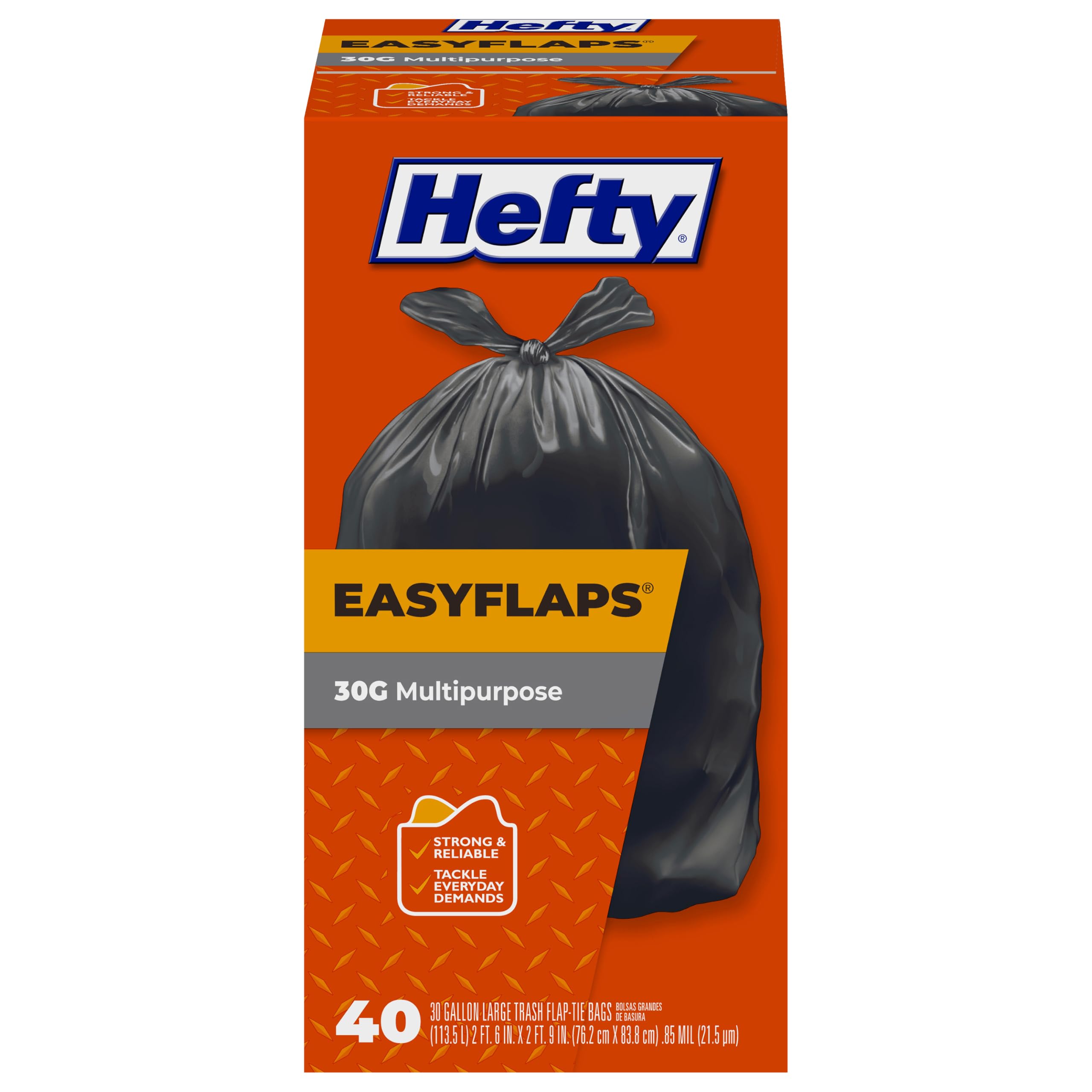 hefty-easyflaps-multipurpose-30-gallon-trash-bags-black-unscented-40-count image 1