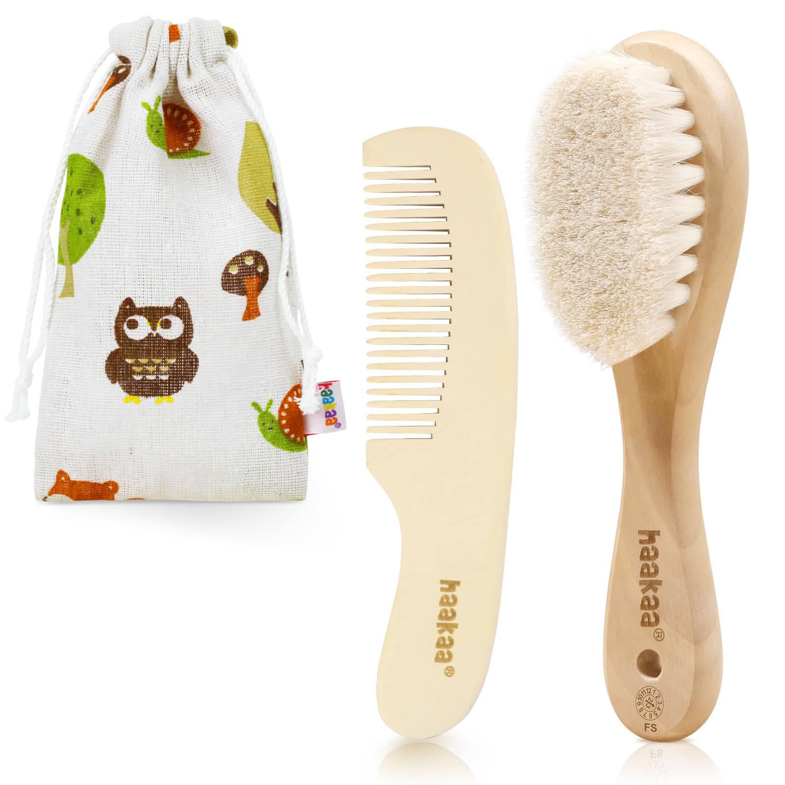 haakaa-baby-hair-brush-and-comb-set-for-newborns-toddlers-2-pack image 1