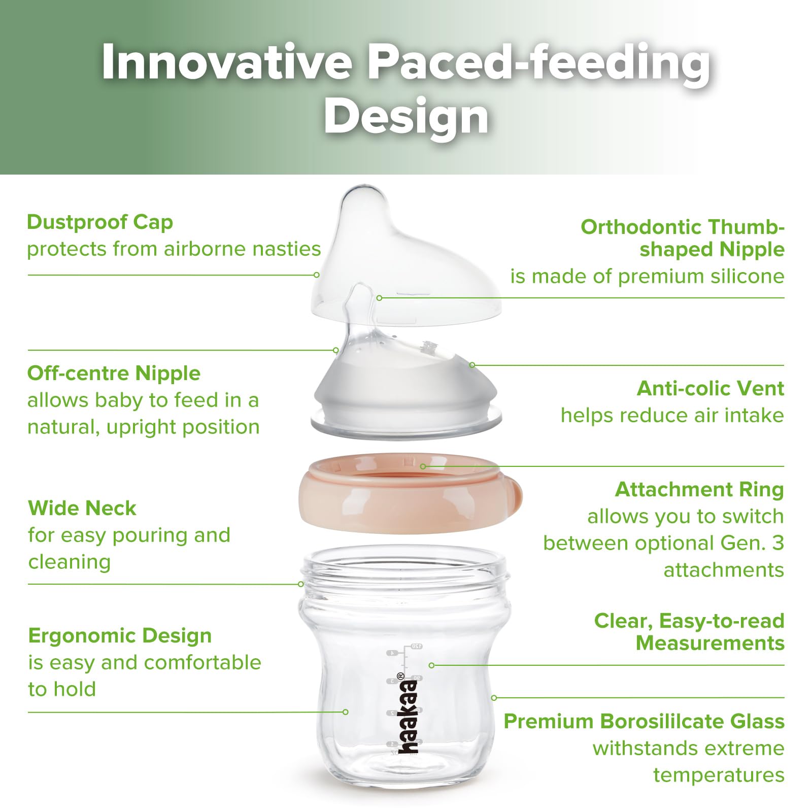 haakaa-gen-3-natural-glass-baby-bottle-4-2oz-120ml-wide-neck-anti-colic-bpa-free image 4