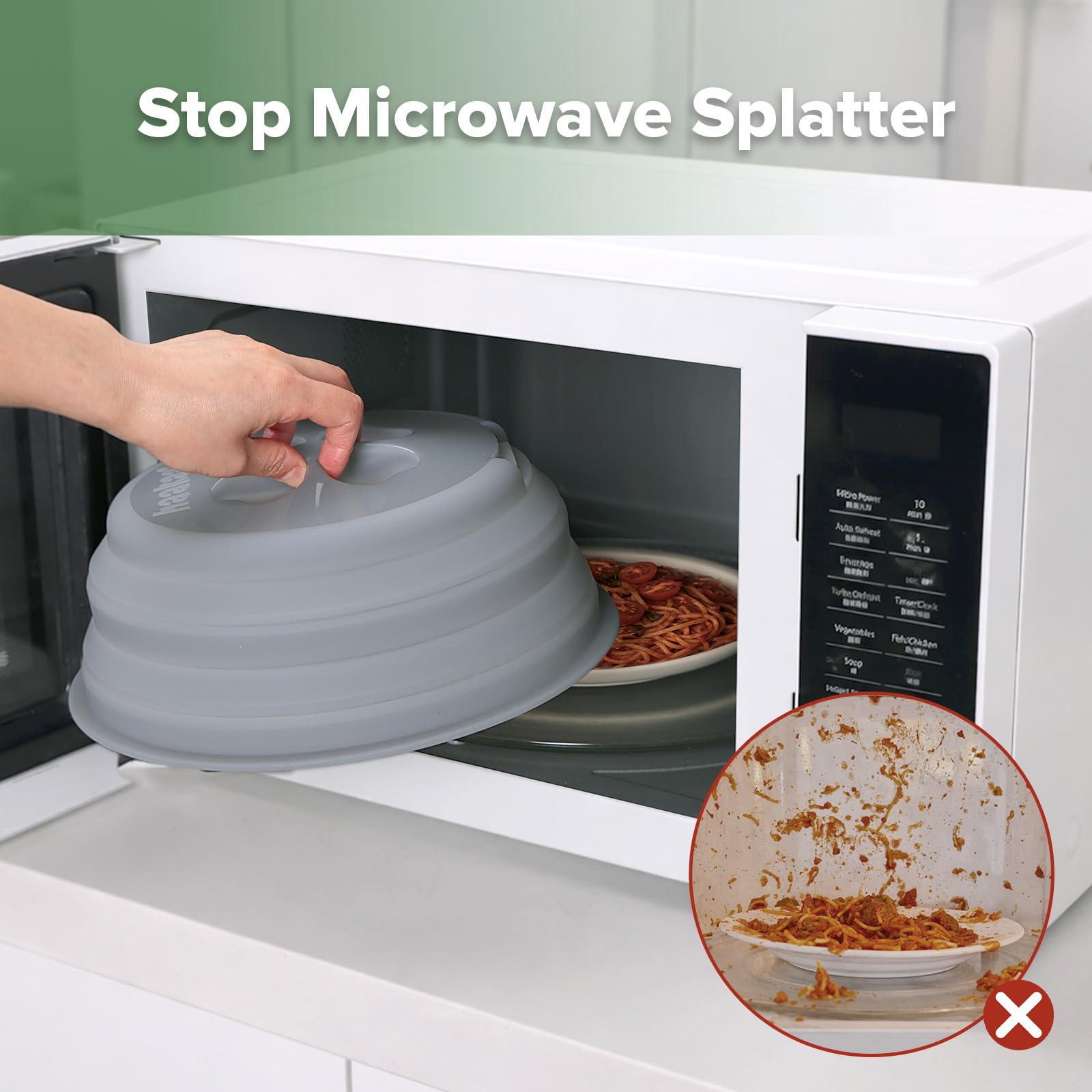 haakaa-collapsible-silicone-microwave-splatter-cover-11-5-inch-vented-with-cente image 2