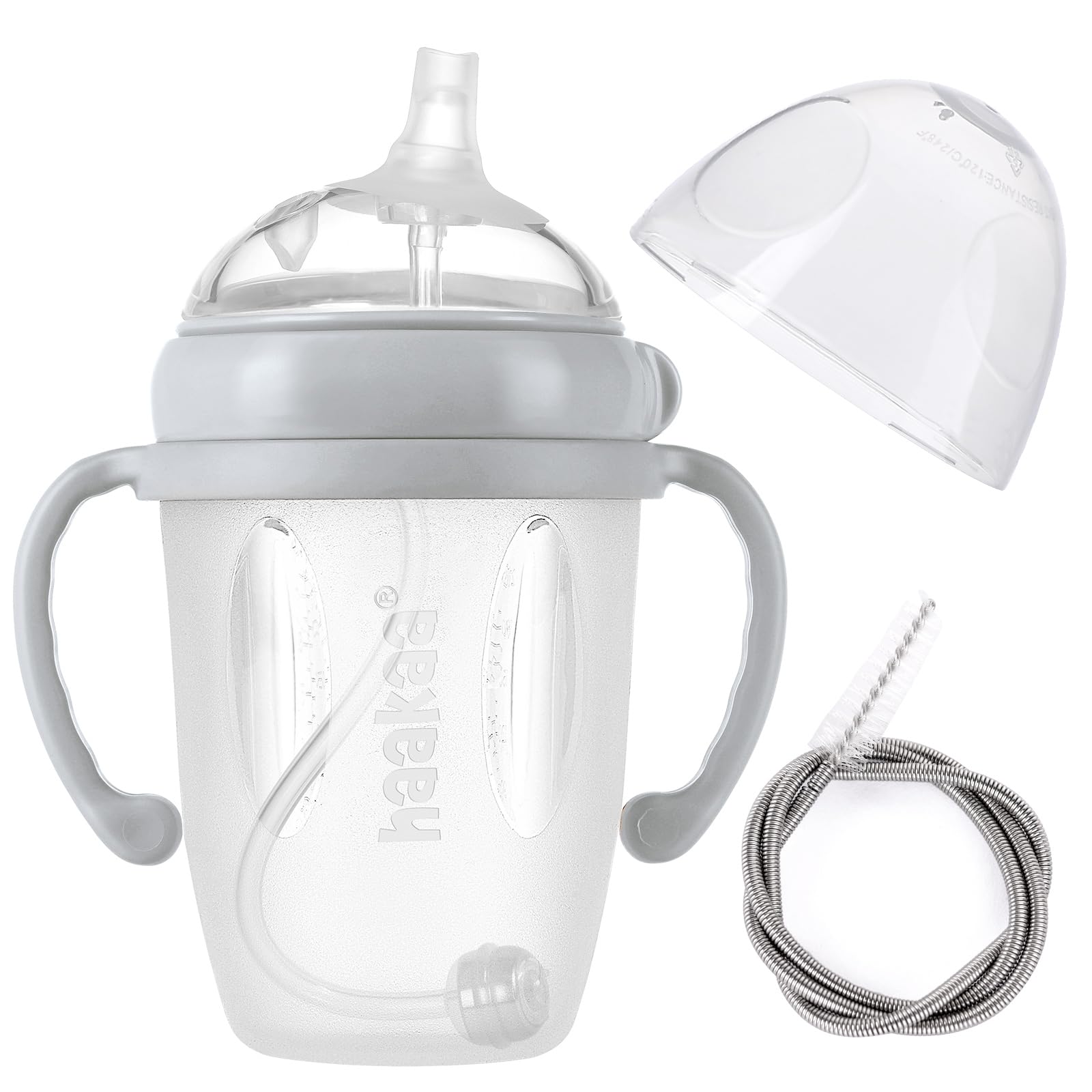 haakaa-weighted-straw-sippy-cup-for-6-months-silicone-baby-straw-cup-with-handle image 1
