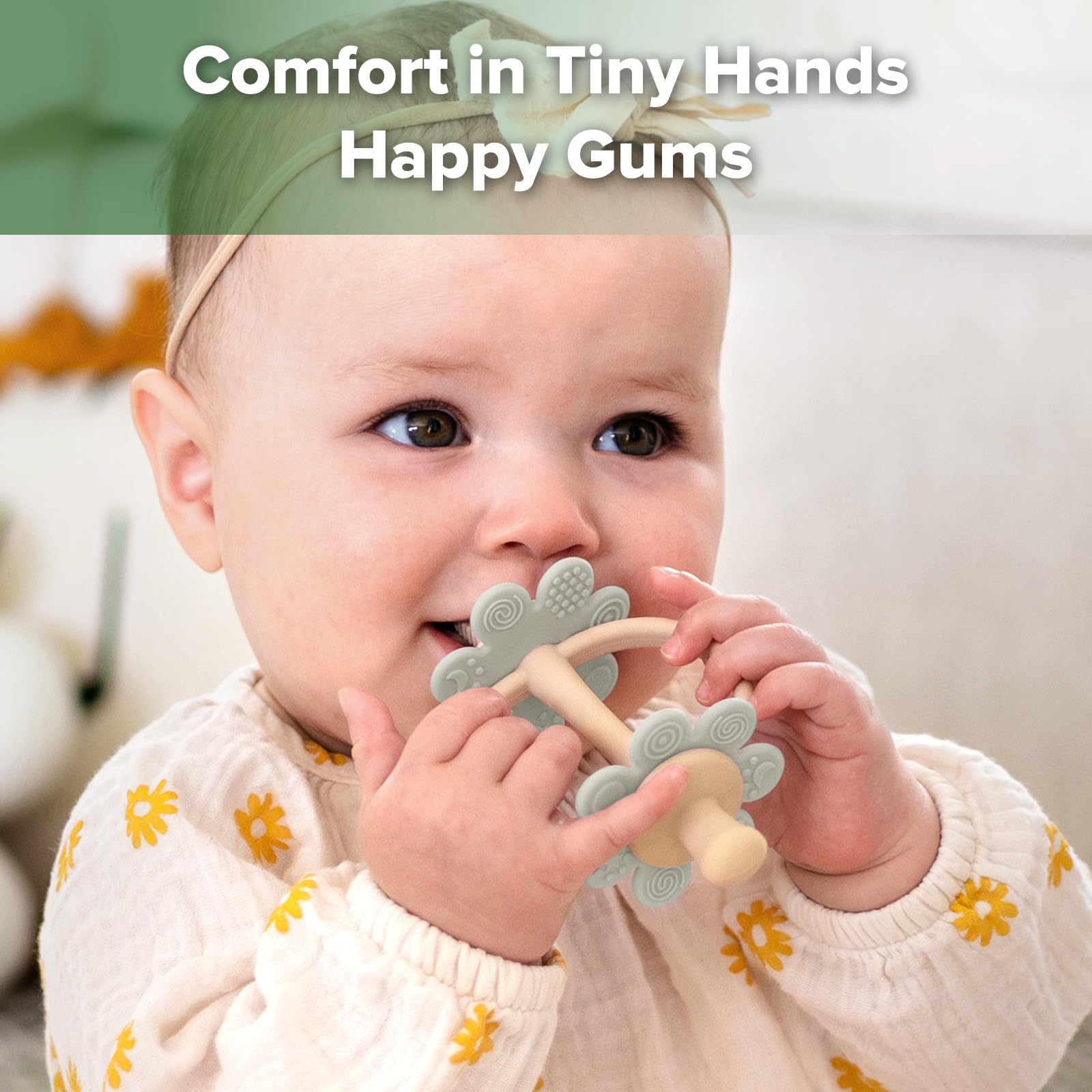 haakaa-silicone-twin-flower-teether-nipple-shaped-end-360-baby-toothbrush-head-s image 2