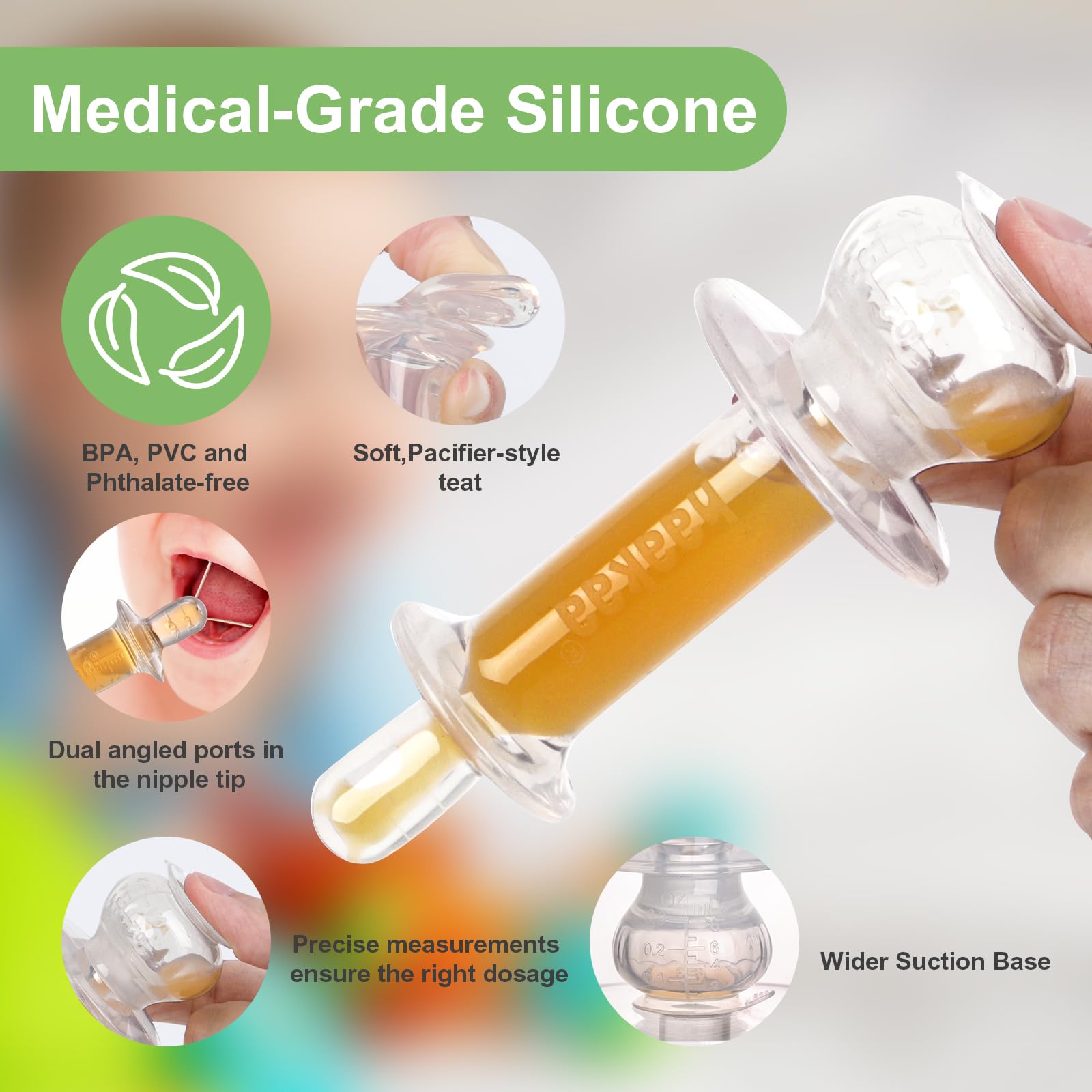 haakaa-baby-medicine-dispenser-silicone-syringe-with-dual-angled-ports-0m image 5