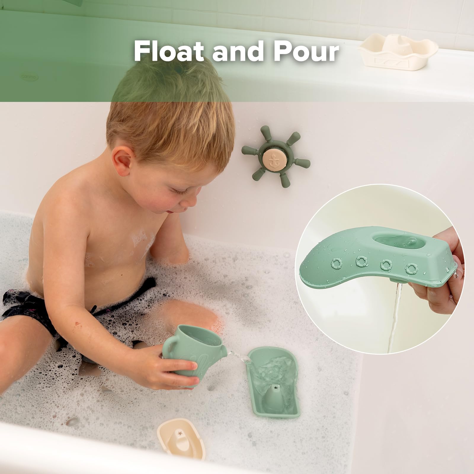 haakaa-nautical-silicone-baby-bath-toys-set-mold-free-stacking-boats-spinner-pou image 6