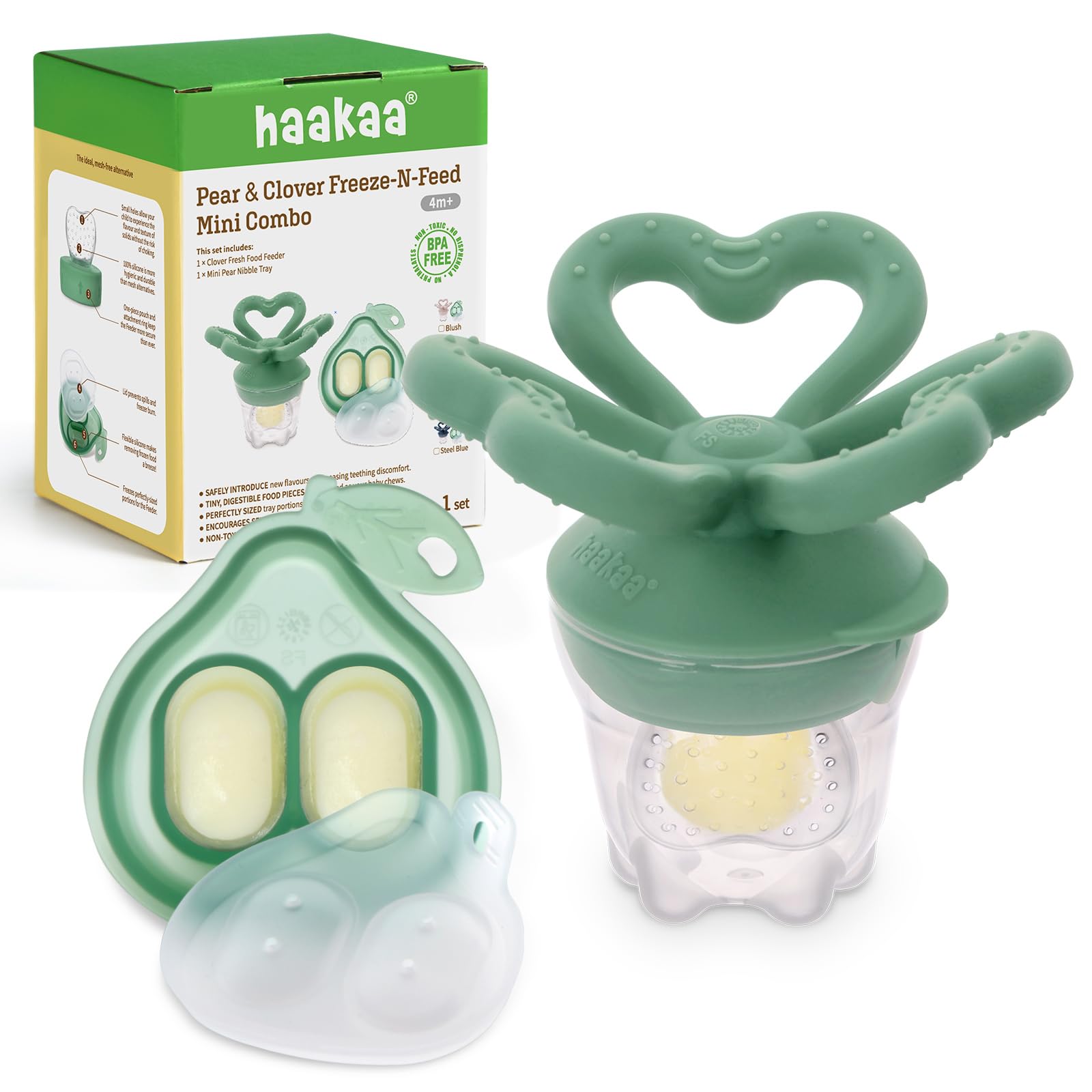 haakaa-clover-baby-fruit-feeder-teether-mini-freezer-nibble-tray-bpa-free-silico image 8
