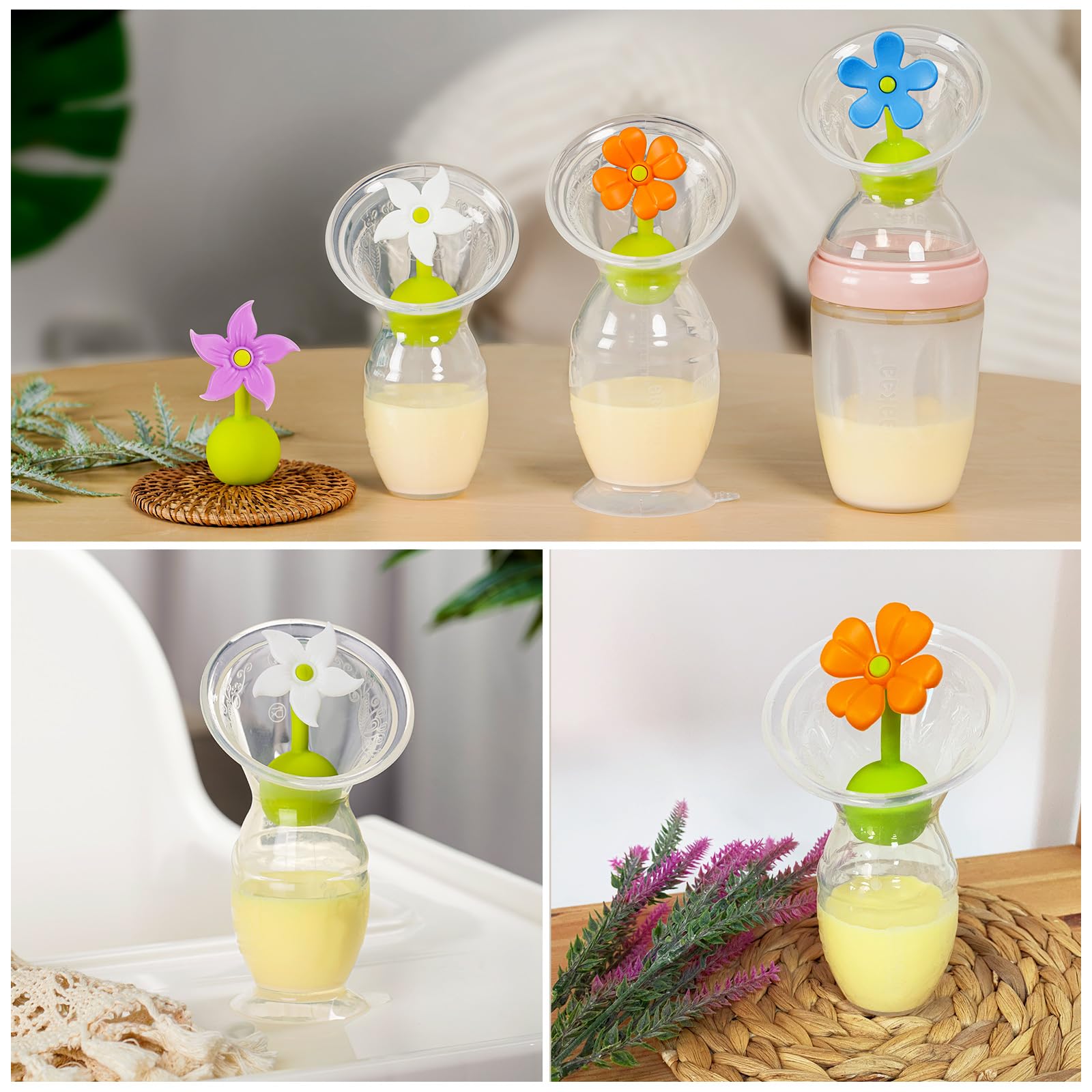 haakaa-silicone-flower-stopper-for-breast-pump-100-food-grade-silicone-compatibl image 2