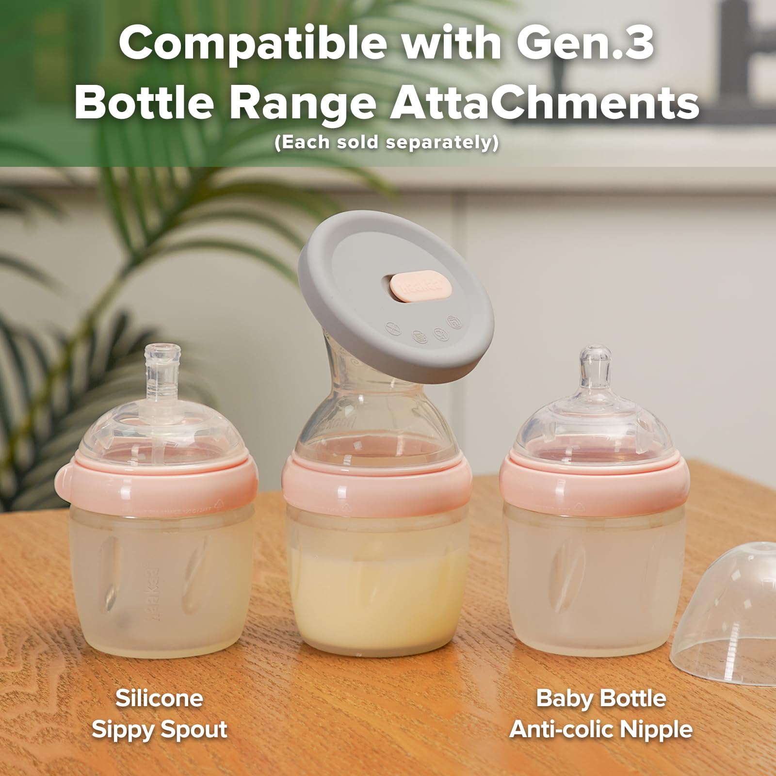 haakaa-gen-3-manual-breast-pump-silicone-milk-collector-with-lid-5-4oz-160ml-pea image 6