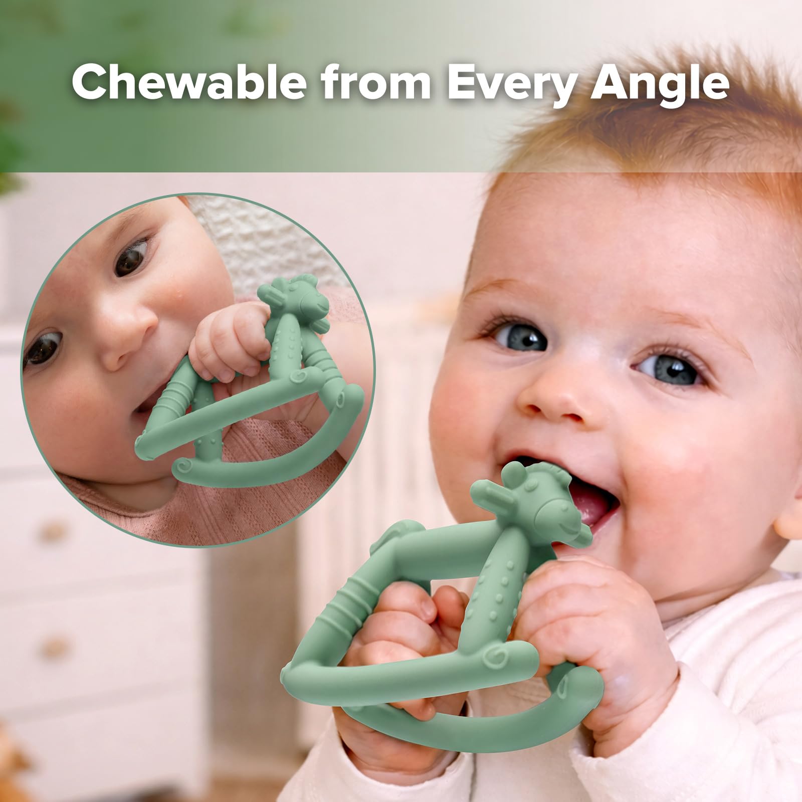 haakaa-rosie-rocking-horse-baby-teether-food-grade-silicone-multi-textured-pea-g image 6