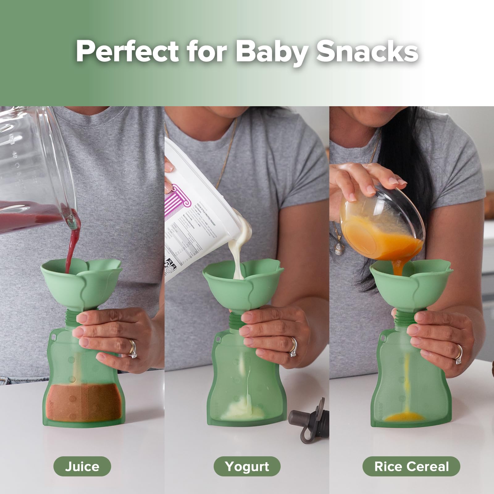 haakaa-fill-go-yummy-pouch-flower-funnel-combo-pea-green-pouches-2pcs-spring-gre image 5