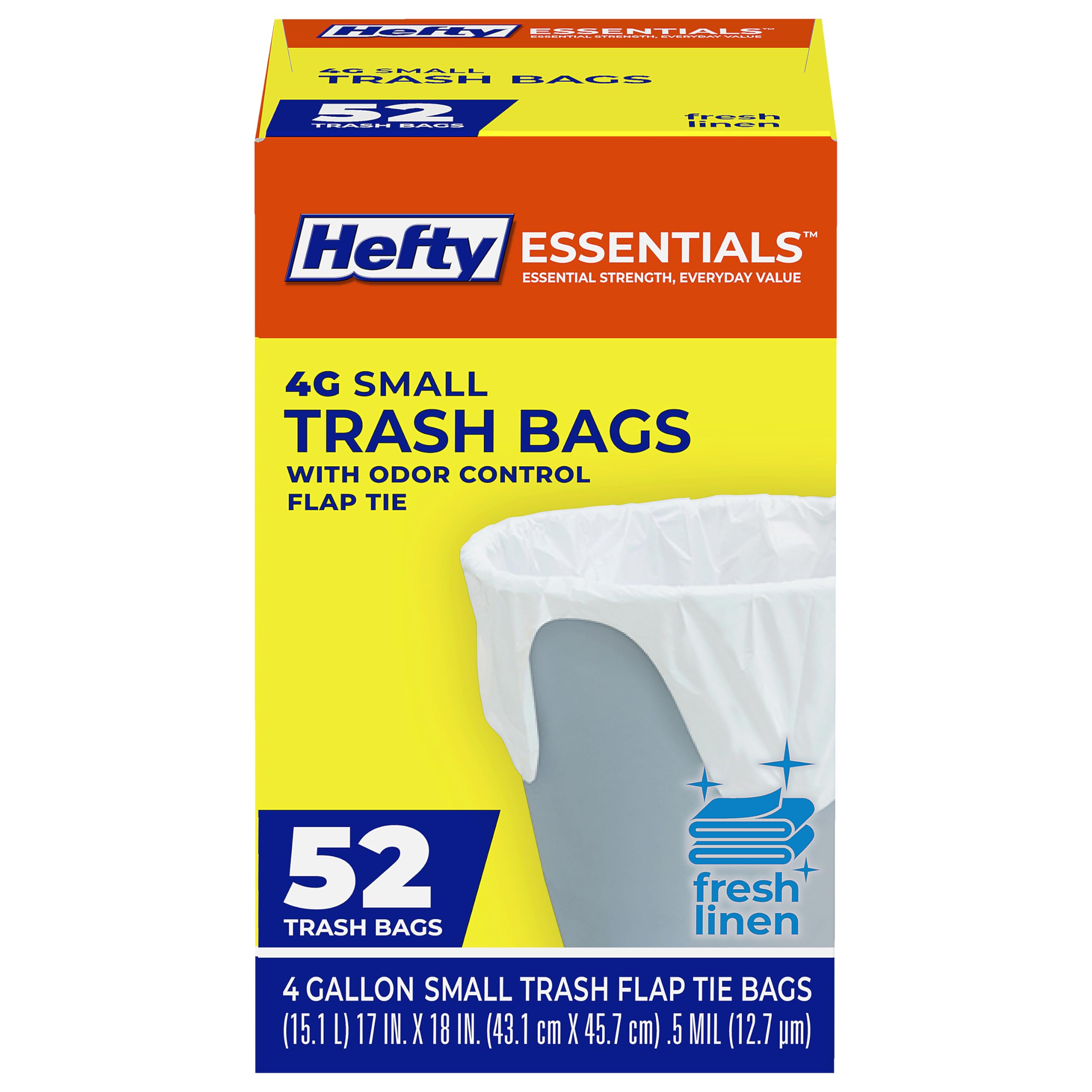 hefty-essentials-flap-tie-4-gallon-trash-bags-52-count-fresh-linen-scent-white-f image 1
