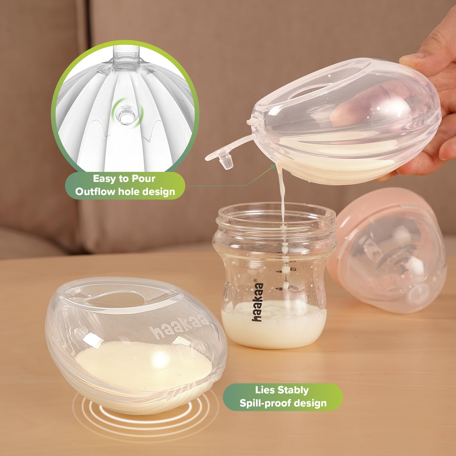 haakaa-manual-breast-pump-combo-4oz-100ml-classic-pump-2-5oz-75ml-shell-milk-col image 6