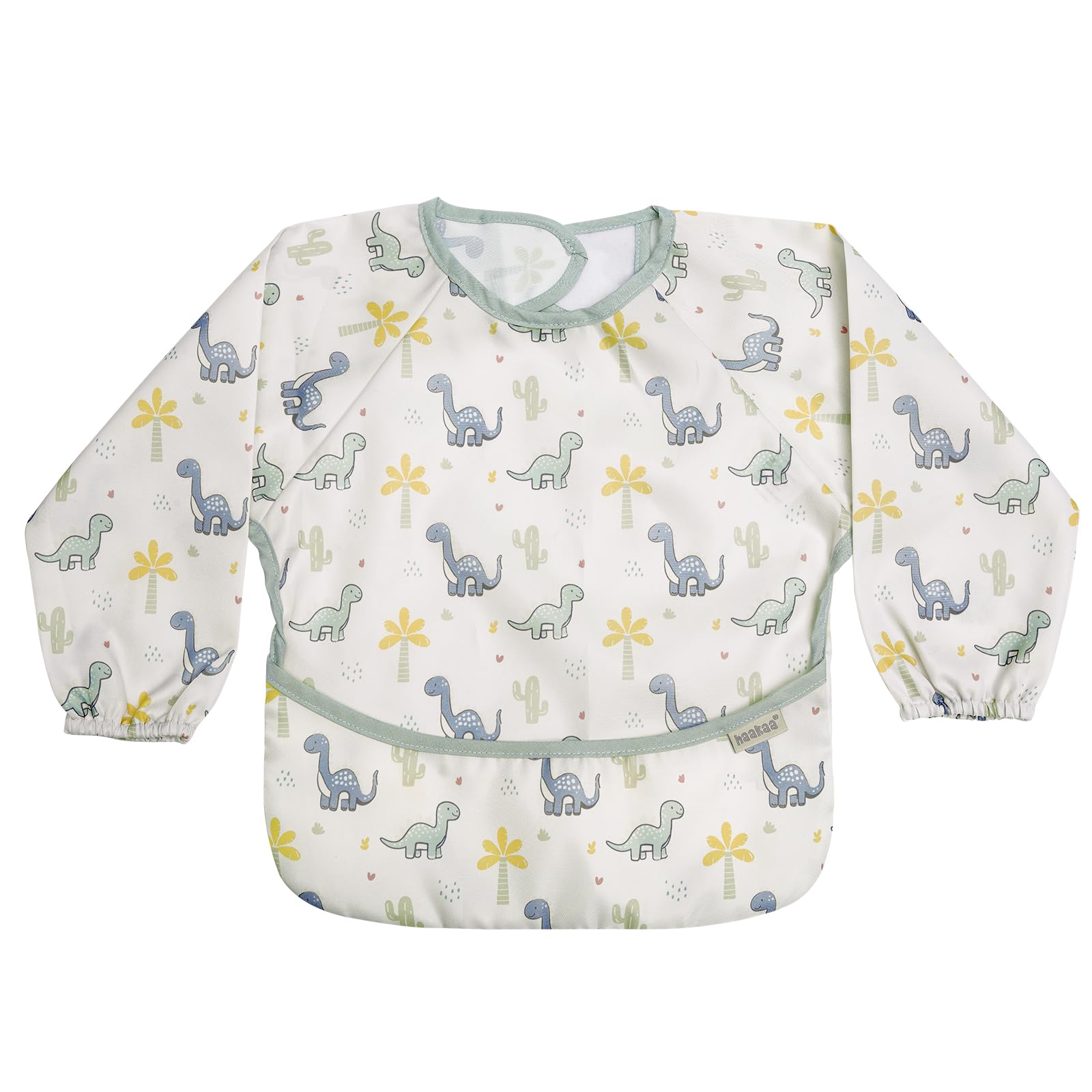 haakaa-long-sleeve-baby-bib-waterproof-adjustable-smock-for-eating-painting-play image 1