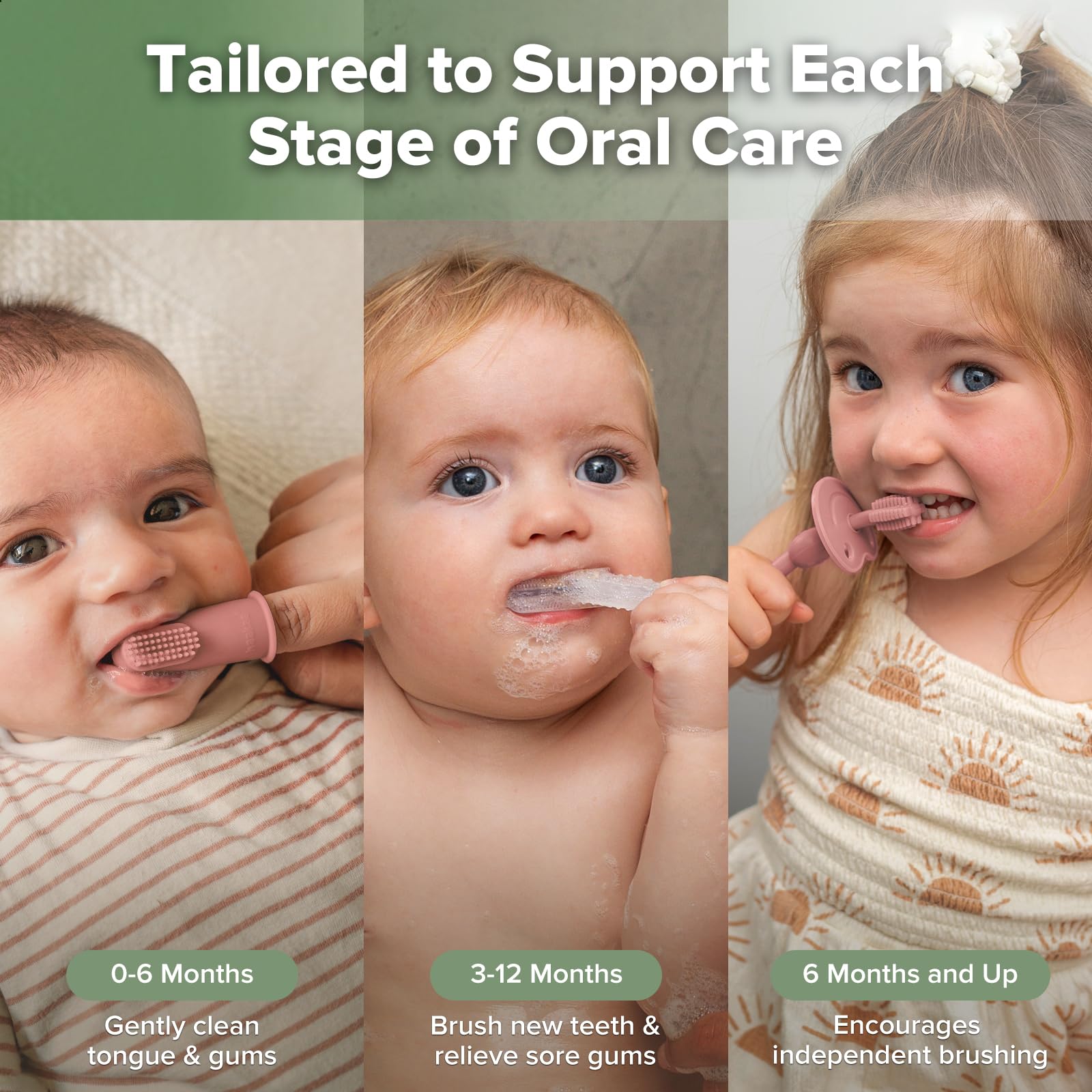 haakaa-training-toothbrush-set-3-stage-silicone-toothbrush-kit-for-baby-infant-t image 3