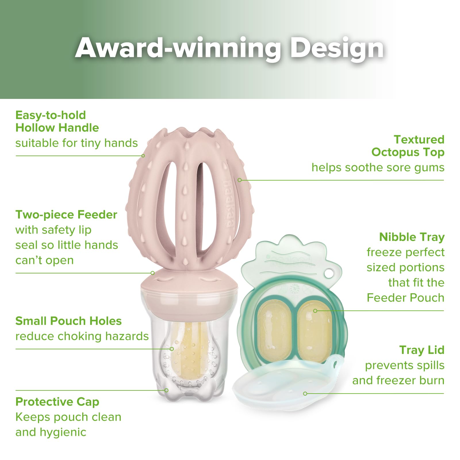 haakaa-octopus-baby-food-feeder-mini-freezer-nibble-tray-combo-breastmilk-popsic image 3