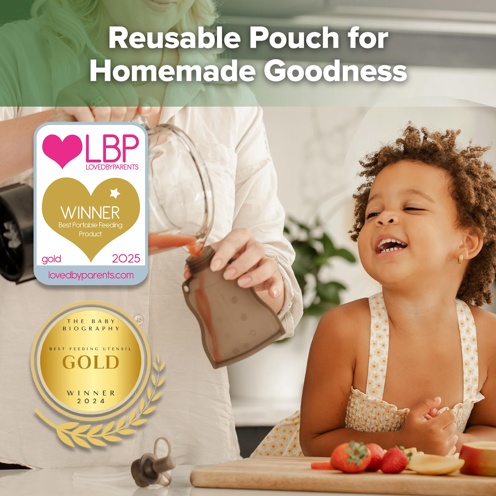 haakaa-reusable-baby-food-pouches-4oz-4-pack-silicone-squeeze-pouch-for-homemade image 2