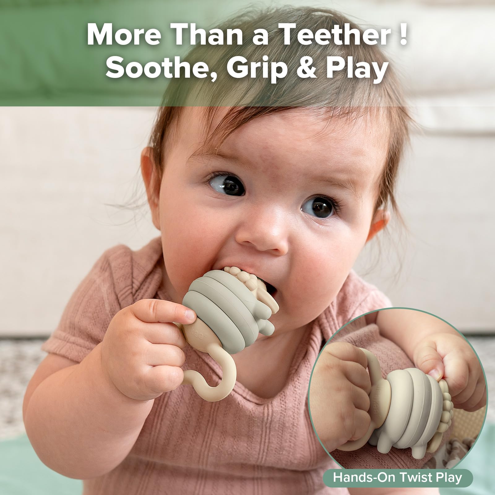 haakaa-silicone-baby-teether-rotating-ring-sheep-design-textured-chewable-easy-g image 2