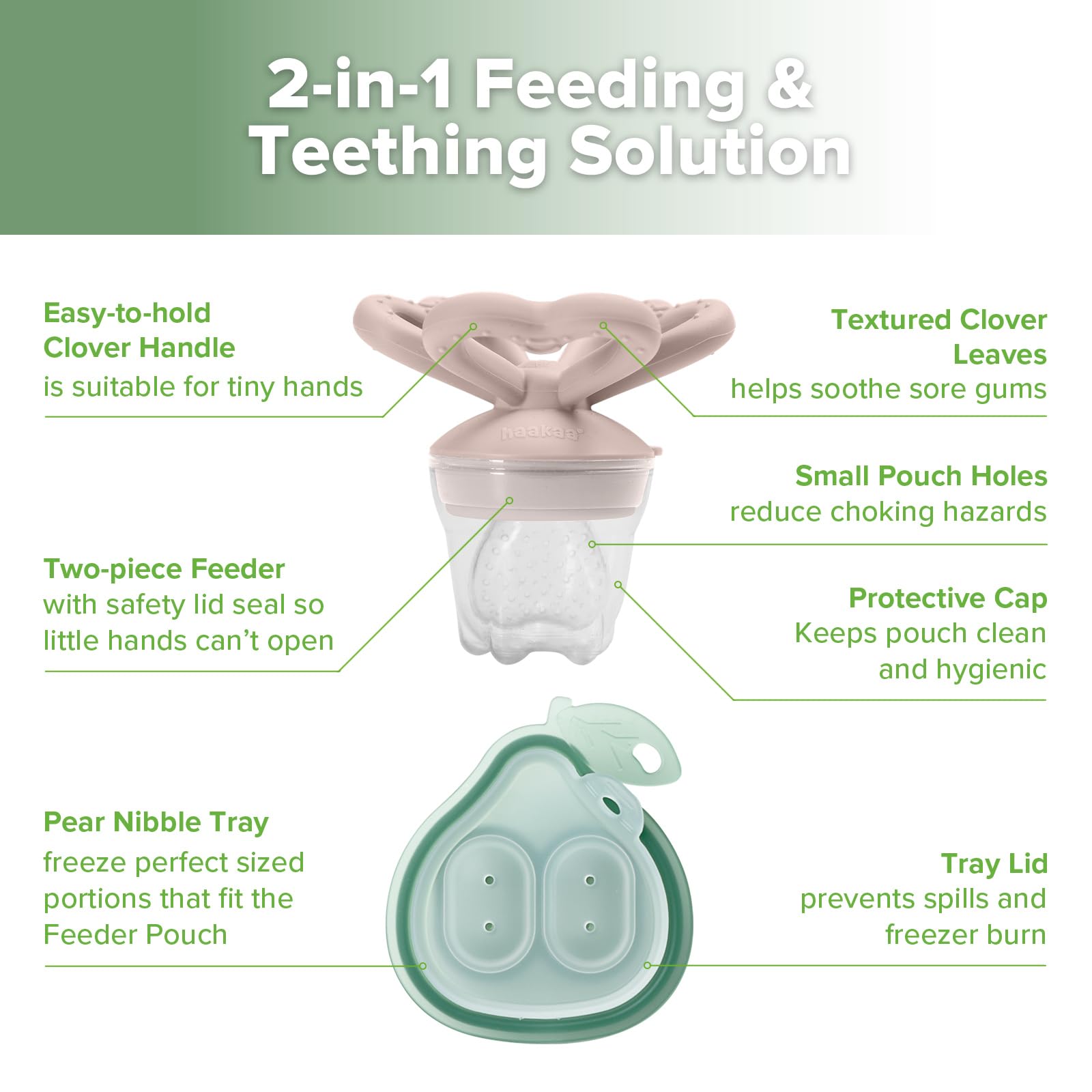 haakaa-clover-baby-fruit-feeder-teether-mini-freezer-nibble-tray-bpa-free-silico image 4