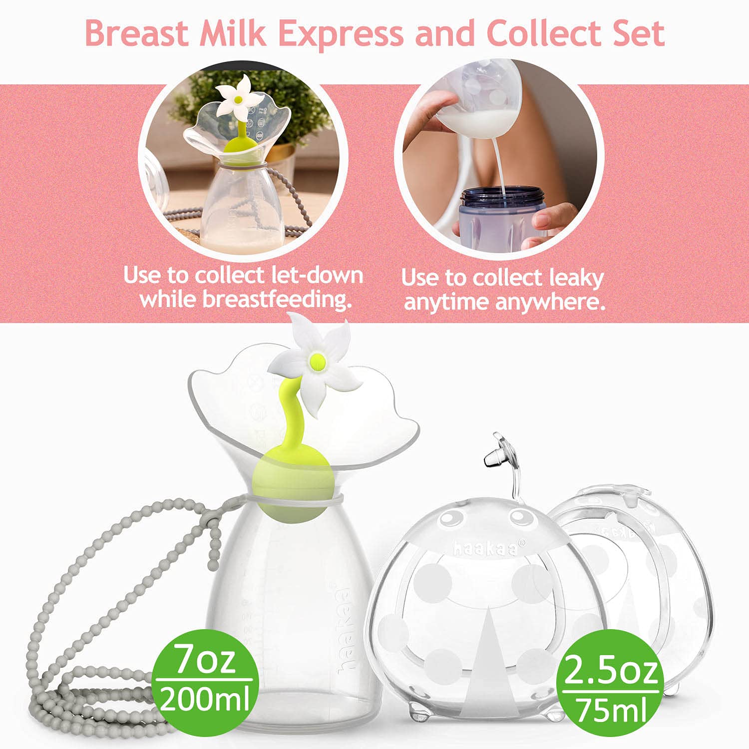 haakaa-silicone-breast-pump-with-breast-shells-strap-flower-stopper-7oz-200ml-ma image 2