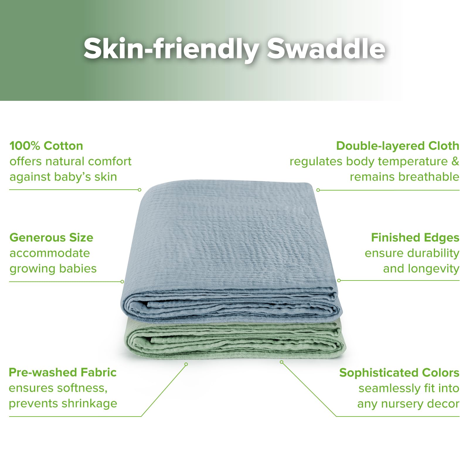 haakaa-muslin-swaddle-blankets-2-pack-100-cotton-double-layer-baby-receiving-bla image 5