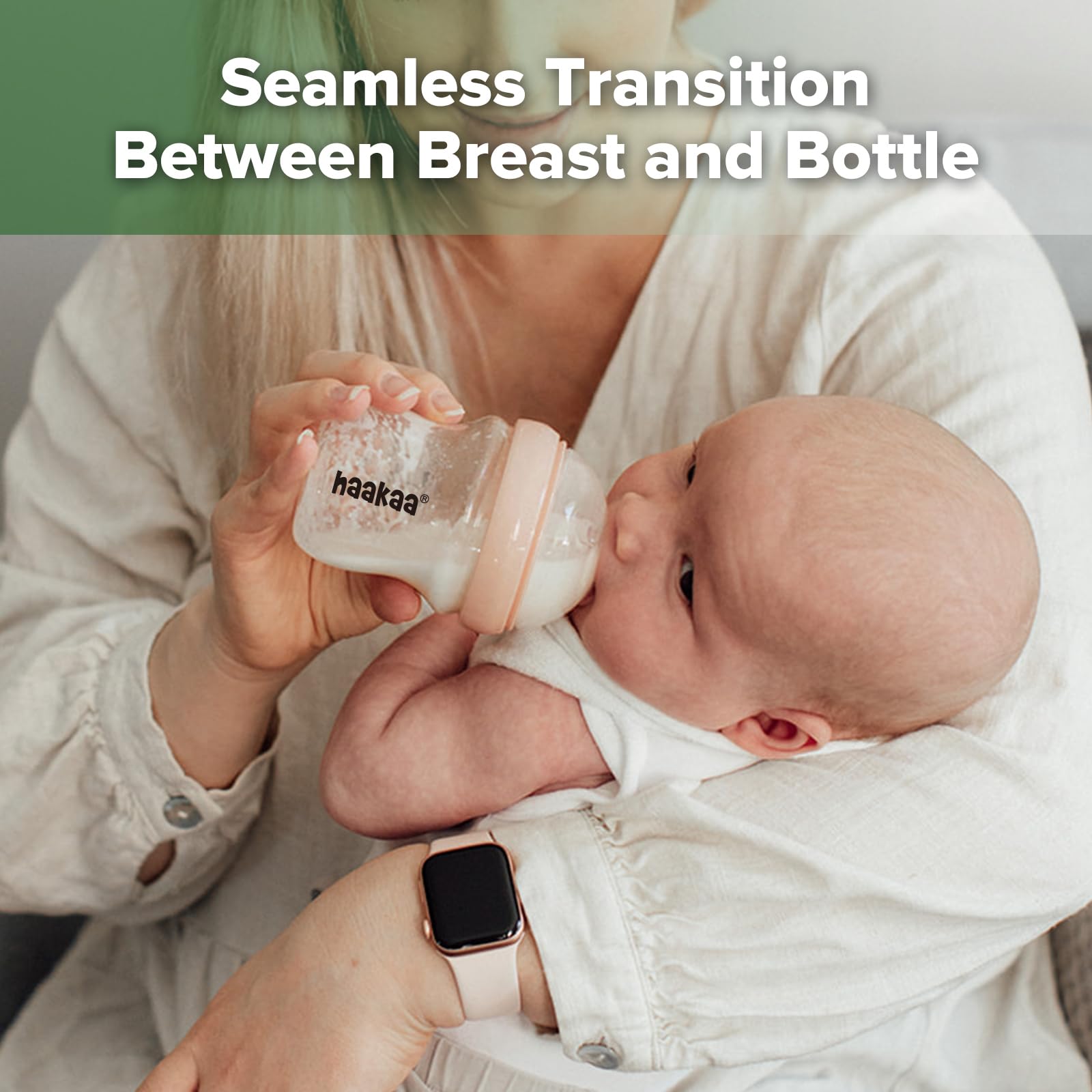 haakaa-gen-3-natural-glass-baby-bottle-4-2oz-120ml-wide-neck-anti-colic-bpa-free image 2